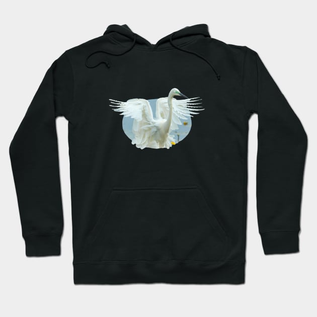 Great White Egret Landing! Hoodie by dalyndigaital2@gmail.com